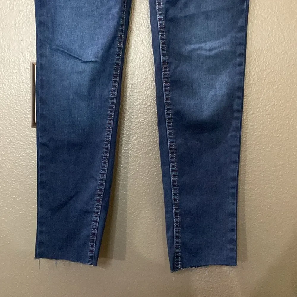 old navy forever fit 36 Cher Dark Denim Wash raw hem Skinny Jeans